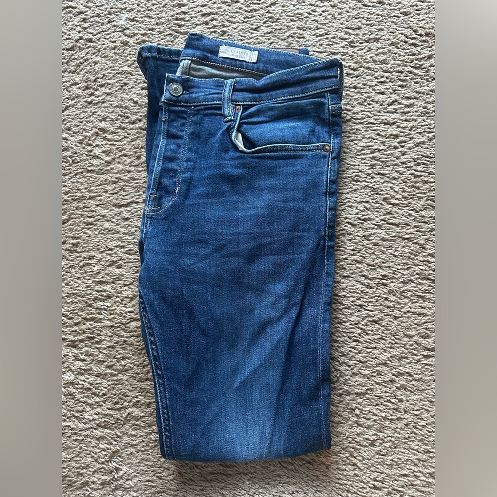 All Saints Men's Skinny Jeans - Dark Blue